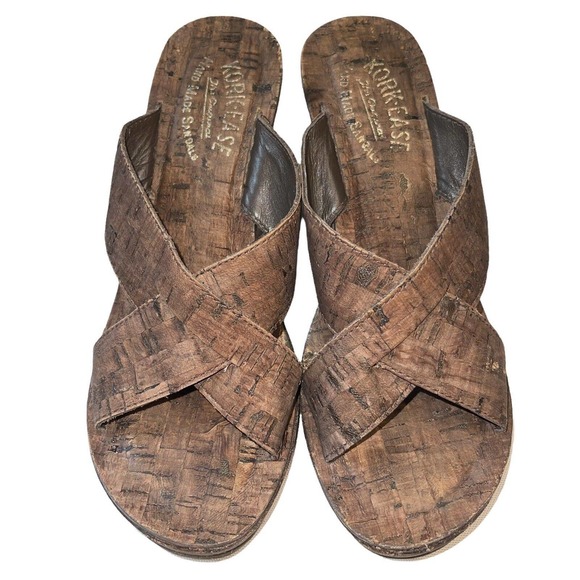 Kork Ease Geena Wedge Sandals Strappy Brown Cork Womens size 6 Slip On Shoes - Picture 2 of 5